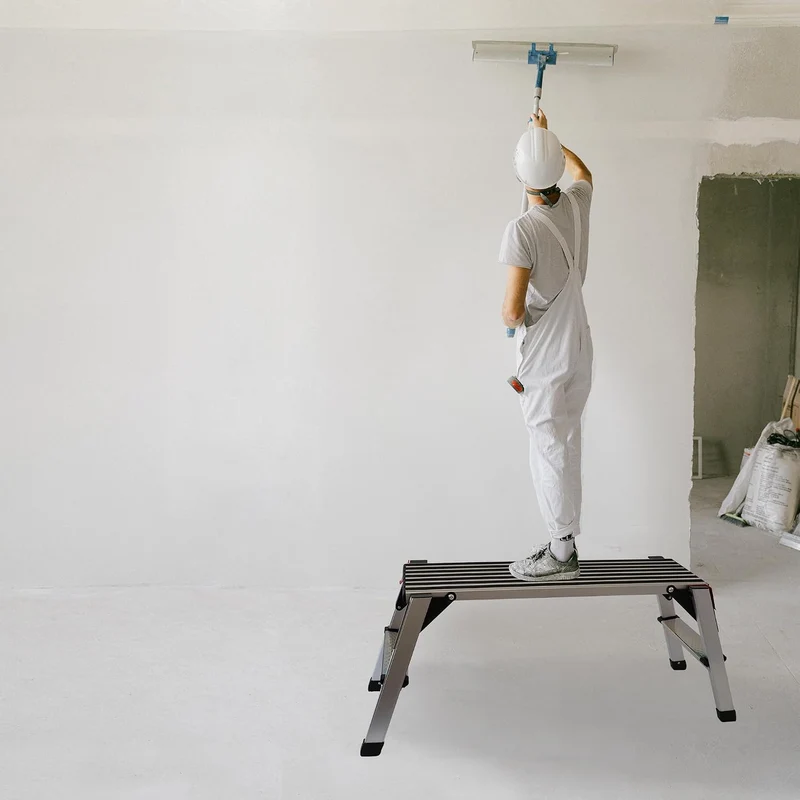 Lemodo Arbeitsplattform, klappbare Arbeitsbühne aus Aluminium, rutschfeste Standfläche, 150 kg belas
