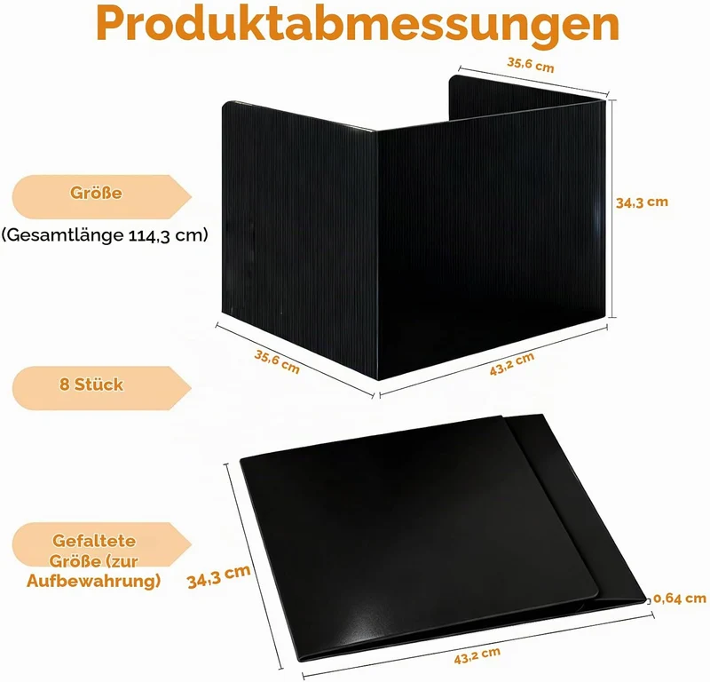 DAZZTIME Trennwand für Schreibtisch,8 Stück Faltbare Schreibtisch-Trennwand,Sichtschutz Schreibtisch