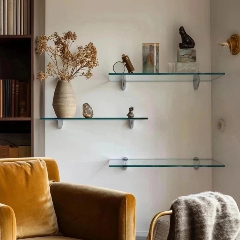 bijon Glasregal Glasablage Wandregal Glas Bad-Regal Glas Badezimmer Regal Badablage Ablageregal - 8m