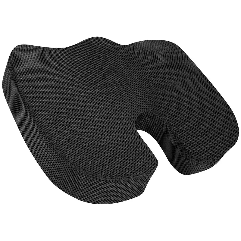 axisgo - Amazon Basics Rechteckig Memoryschaum-Sitzkissen für Bürostühle, Schwarz, 45 X 35.8 X 7.1 cm