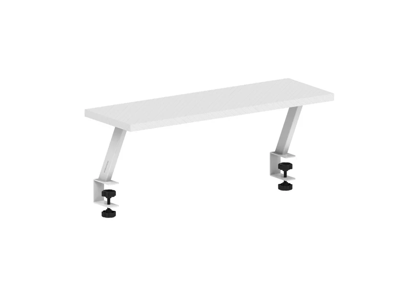 axisgo - Mars Gaming MGDS, Monitor-Erhöhung, Erhöht den Monitor um 17cm, Ergonomischer Tischständer aus Stahl, Carbonfaserplatte 60x20cm, Bildschirmhalterung für Schreibtische mit 10 bis 33mm Dicke, Weiß