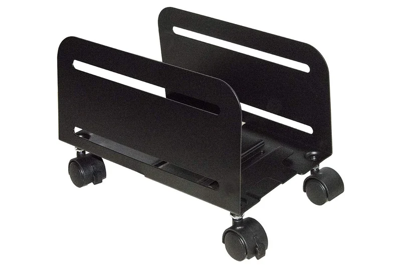 axisgo - LINK LKSUPF Verstellbarer Rollwagen von 11,9 cm bis 20,9 cm für PC oder Aktenvernichter Farbe Schwarz aus Metall mit Rädern