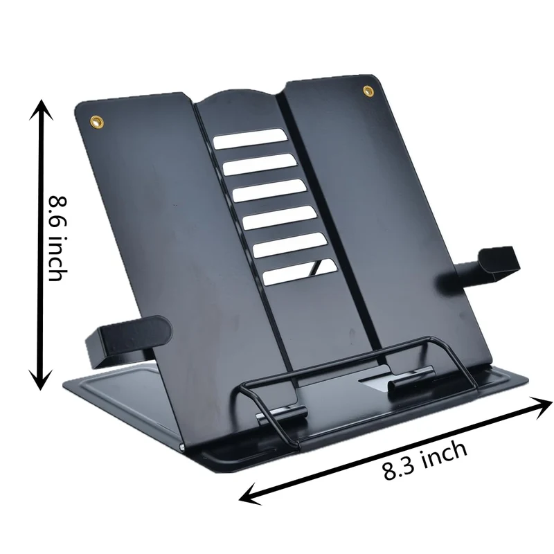 axisgo - Citmage Schreibtisch Buchständer Dokumentenhalter Heavy Duty Metall Leseständer Schwarz für Buch Magazin Menü iPad Musik Note Sprache Entwurf mit 6 verstellbaren Positionen (Upgrade Edition)