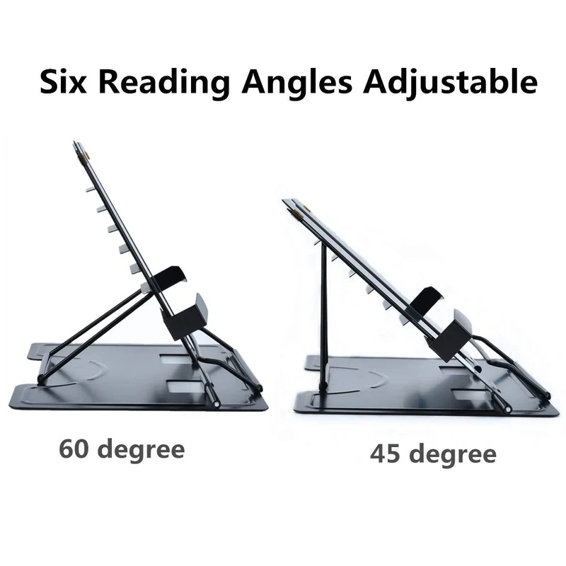 axisgo - Citmage Schreibtisch Buchständer Dokumentenhalter Heavy Duty Metall Leseständer Schwarz für Buch Magazin Menü iPad Musik Note Sprache Entwurf mit 6 verstellbaren Positionen (Upgrade Edition)