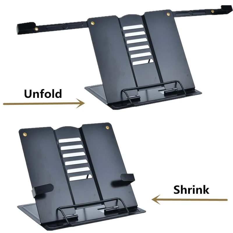 axisgo - Citmage Schreibtisch Buchständer Dokumentenhalter Heavy Duty Metall Leseständer Schwarz für Buch Magazin Menü iPad Musik Note Sprache Entwurf mit 6 verstellbaren Positionen (Upgrade Edition)