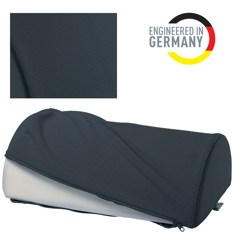 axisgo - Leitz Schreibtisch-Fußstütze, verstellbare Bein- & Kniestütze, ideal im Home Office, lindert Schulter- & Rückenschmerzen, Schaumstoff mit Stoffbezug, IGR-zertifiziert, Ergo Cosy Serie, Grau, 53710089