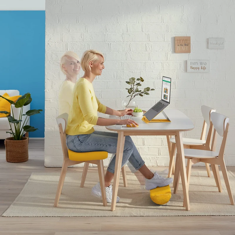 axisgo - Leitz Schreibtisch-Fußstütze, verstellbare Bein- & Kniestütze, ideal im Home Office, lindert Schulter- & Rückenschmerzen, Schaumstoff mit Stoffbezug, IGR-zertifiziert, Ergo Cosy Serie, Grau, 53710089