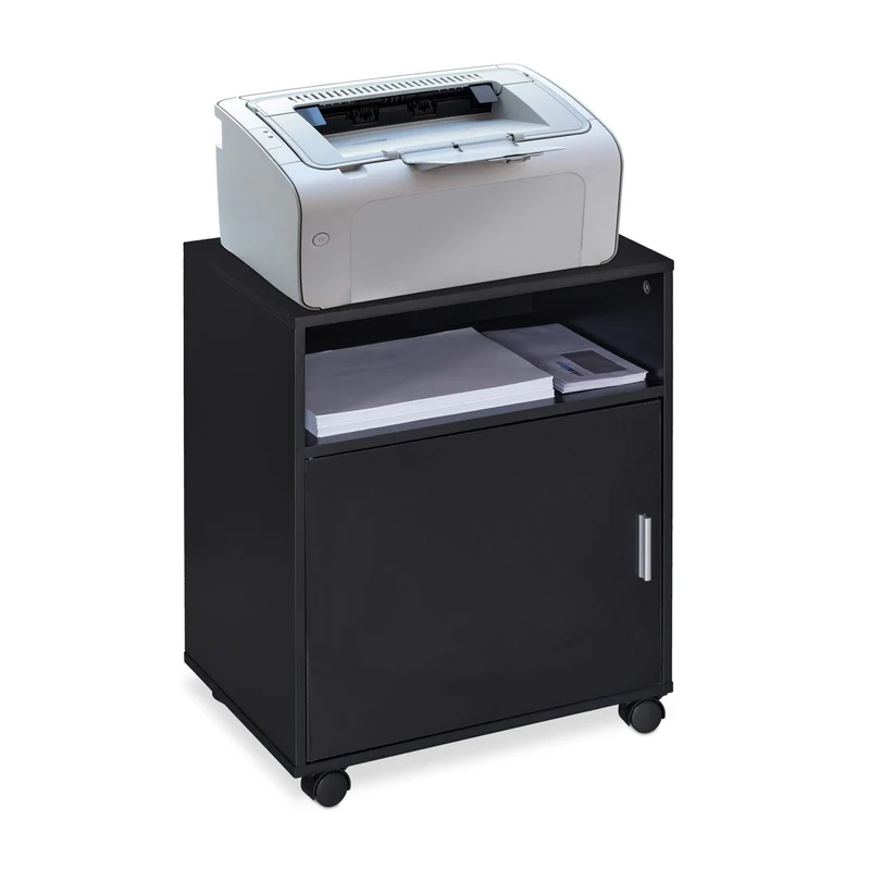 axisgo - Relaxdays Rollcontainer Büro & Home Office, HBT: 57 x 48 x 34 cm, schwarz