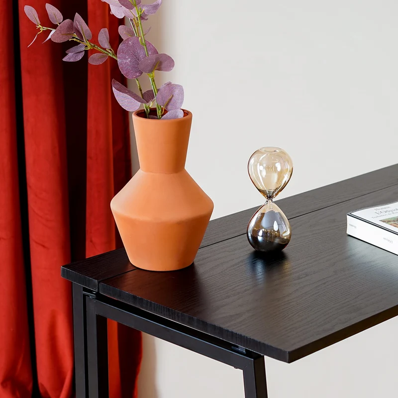 axisgo - MEUBLE COSY Klapptisch Kleiner Klappbarer Schreibtisch Laptoptisch aus Holz und Metall Computertisch fürs Büro, Wohnzimmer, Home Office, Industrie-Design, Schwarz