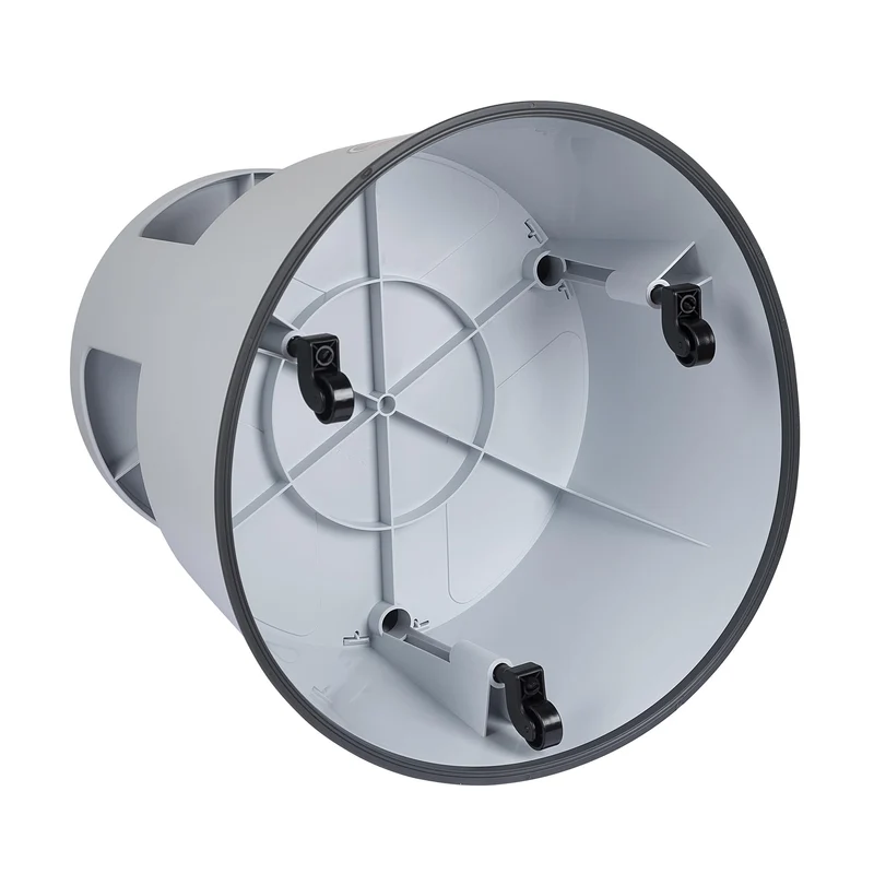 axisgo - WEDO Rollhocker Super Step – robuster Tritthocker aus bruchfestem Kunststoff, TÜV/GS-geprüft nach EU-Norm EN 14183-F, rutschfest & rollbar, Made in Germany, Höhe ca. 43 cm, Tragkraft 150 kg, Lichtgrau