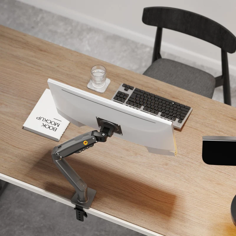axisgo - Ergosolid für PC-Monitor, Gelenkarm, ergonomisch, Gasfeder, 17-30 Zoll, VESA 75 mm und 100 mm, drehbar 360 Degree F80-0