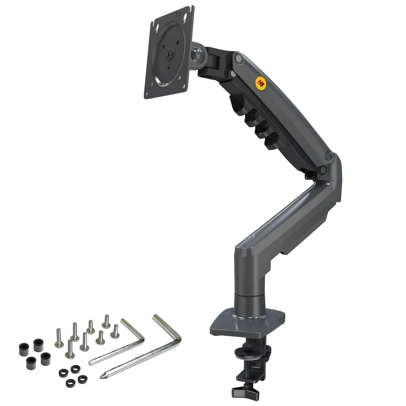 axisgo - Ergosolid für PC-Monitor, Gelenkarm, ergonomisch, Gasfeder, 17-30 Zoll, VESA 75 mm und 100 mm, drehbar 360 Degree F80-0