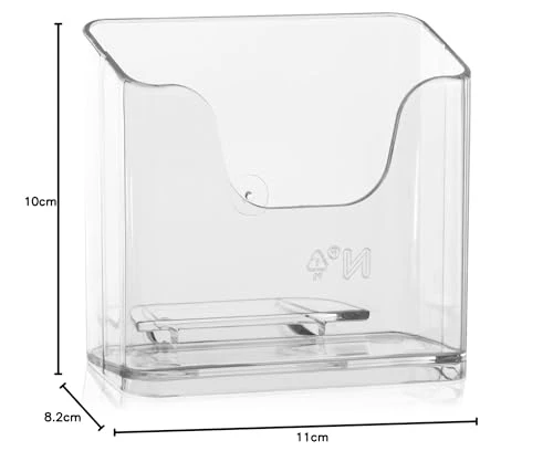 axisgo - 10 Stk. DIN A6 Tischprospektständer als Flyerständer, transparenter Flyerhalter und standfester Tisch-Prospekthalter, Postkartenständer, glasklarer Tisch-Prospektständer für A6 Flyer und Postkarten