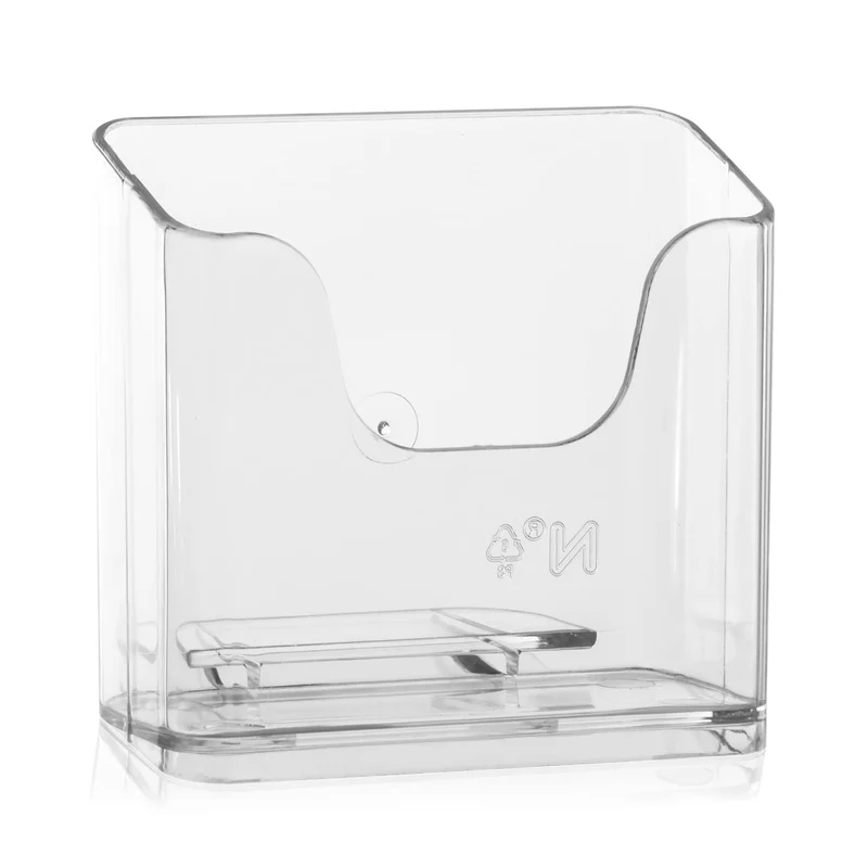 axisgo - 10 Stk. DIN A6 Tischprospektständer als Flyerständer, transparenter Flyerhalter und standfester Tisch-Prospekthalter, Postkartenständer, glasklarer Tisch-Prospektständer für A6 Flyer und Postkarten