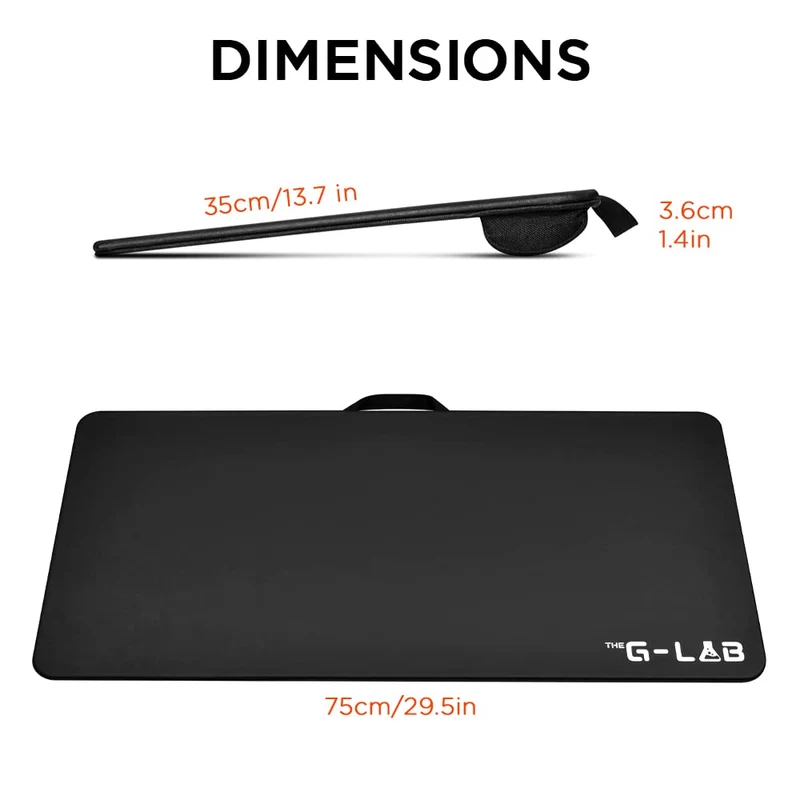 axisgo - THE G-LAB K-Board Cadmium Laptopablage mit XXL-Kissen, Ideal für Home Office/Gaming für Bett oder Sofa, Laptopständer 13"-19", Lapdesk Extra Large mit Griff