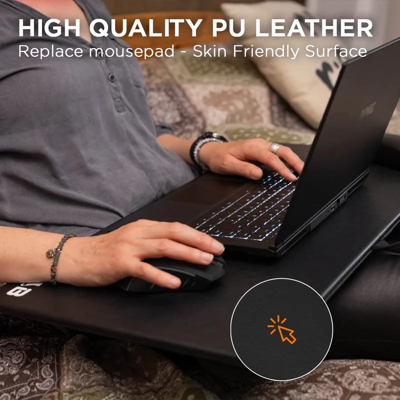 axisgo - THE G-LAB K-Board Cadmium Laptopablage mit XXL-Kissen, Ideal für Home Office/Gaming für Bett oder Sofa, Laptopständer 13"-19", Lapdesk Extra Large mit Griff