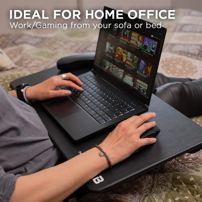 axisgo - THE G-LAB K-Board Cadmium Laptopablage mit XXL-Kissen, Ideal für Home Office/Gaming für Bett oder Sofa, Laptopständer 13"-19", Lapdesk Extra Large mit Griff