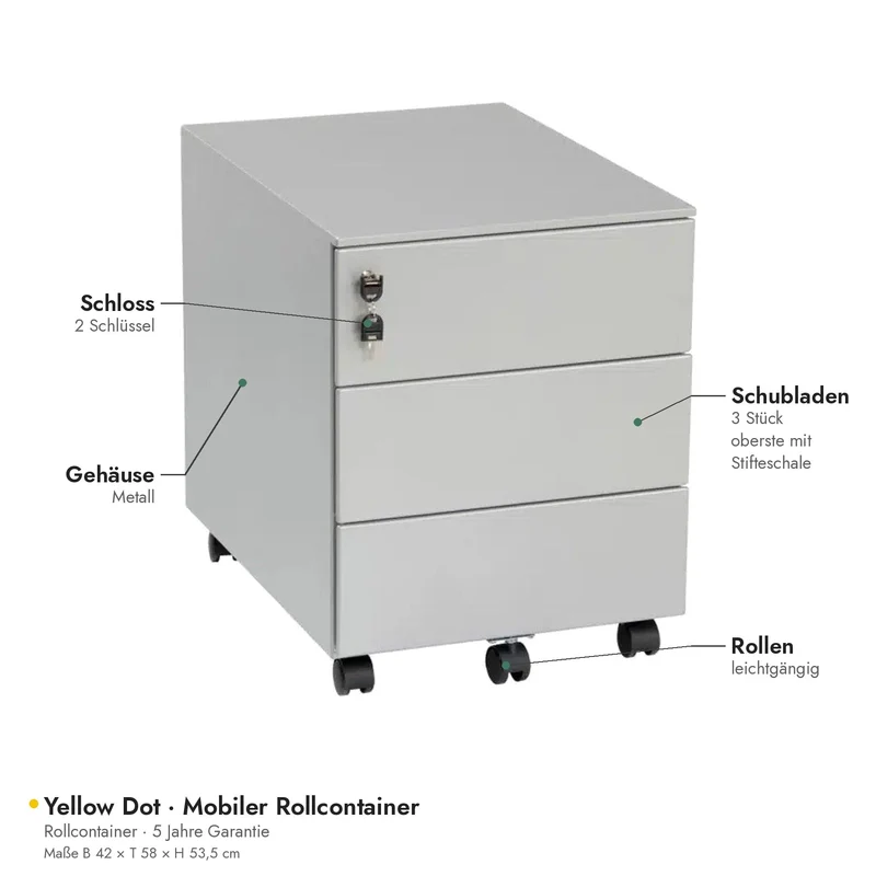 Yellow Dot · Mobiler Rollcontainer