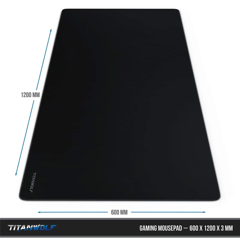 axisgo - Titanwolf- Übergröße Mauspad Gaming Titanwolf 1200x600mm XXXL Mousepad groß mit Motiv Tischunterlage Large Size - verbessert Präzision und Geschwindigkeit XXL z.B. für Logitech Maus und Tastatur