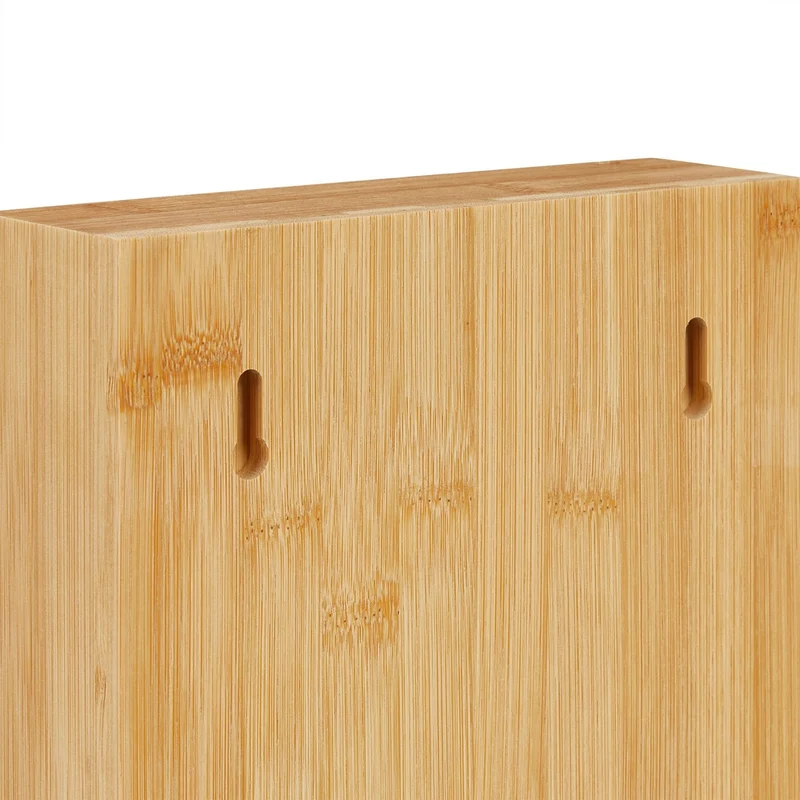 axisgo - Relaxdays Schlüsselkasten, Bambus, 8 Haken, HxBxT: 27 x 19 x 7,5 cm, Schlüsselaufbewahrung Flur, Schlüsselschrank, Natur