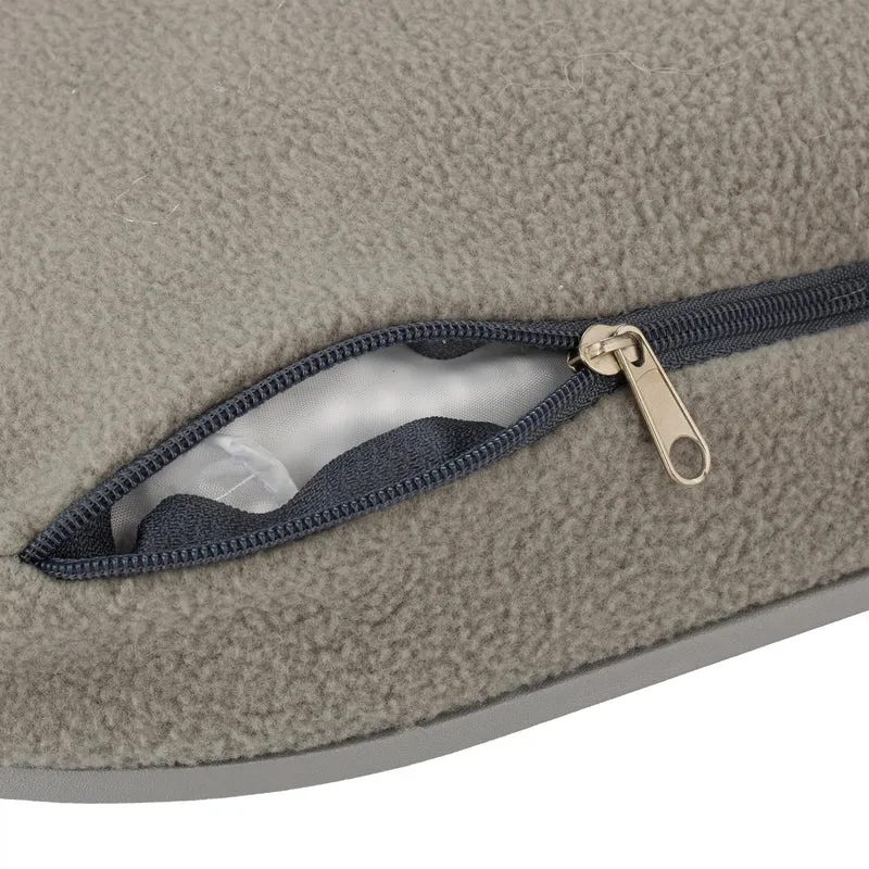 axisgo - Relaxdays Laptopkissen, LED-Licht, tragbar, flacher Lapdesk, mit Getränkehalter, weiches kleines Schosstablett, grau