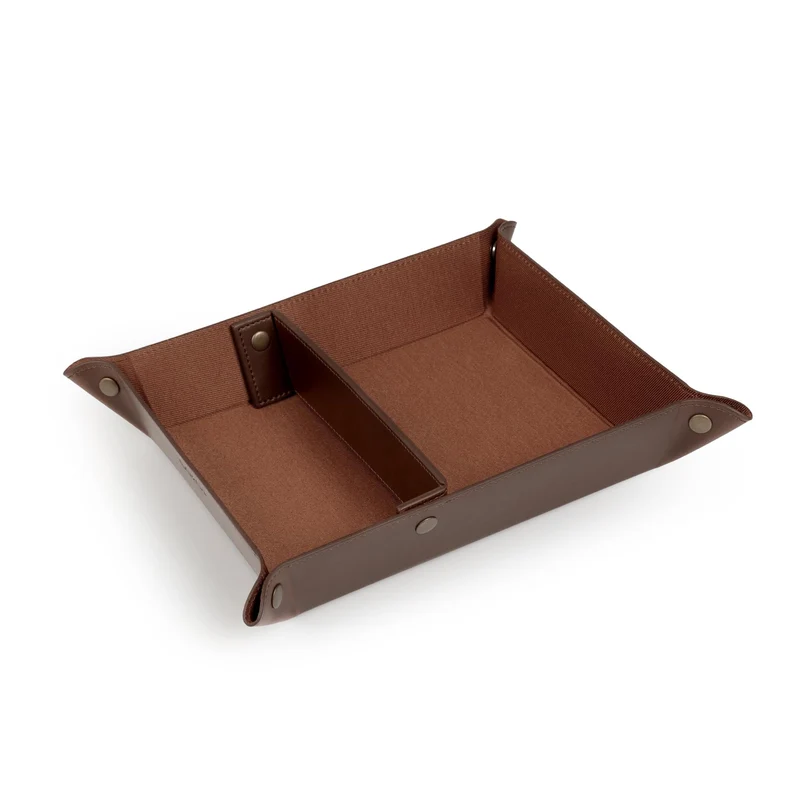 axisgo - Londo Leder Taschenleerer - Vide Poche - Ledertablett Organizer, Praktische Aufbewahrungsbox - für Geldbörsen, Uhren, Schlüssel, Münzen, Handys und Büroausstattung