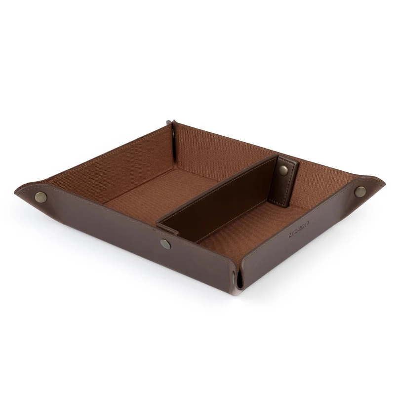 axisgo - Londo Leder Taschenleerer - Vide Poche - Ledertablett Organizer, Praktische Aufbewahrungsbox - für Geldbörsen, Uhren, Schlüssel, Münzen, Handys und Büroausstattung