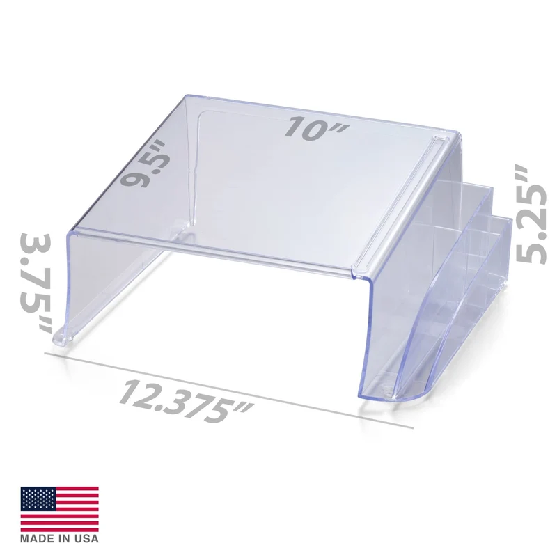 axisgo - Officemate Telephone Stand, Laptop Stand, Clear Plastic Computer Riser, Laptops Elevator for Desk, Clear (21524)