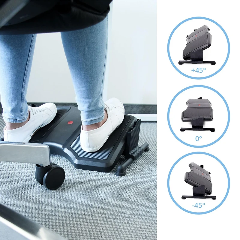 axisgo - hjh OFFICE 830012 Fußstütze Büro PODI II ergonomische Fußablage höhenverstellbar & neigbar, Fußtritt rutschfest