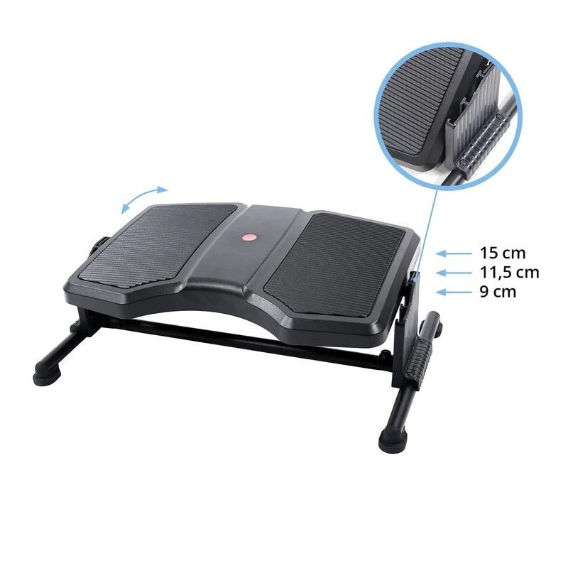 axisgo - hjh OFFICE 830012 Fußstütze Büro PODI II ergonomische Fußablage höhenverstellbar & neigbar, Fußtritt rutschfest