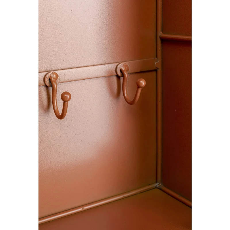 axisgo - Kare Design Schlüsselkasten Safe, Schwarz, Schrank, Vintage Safe, mit 6 Haken, Stahl, Klein, 31x24x13 cm (H/B/T)