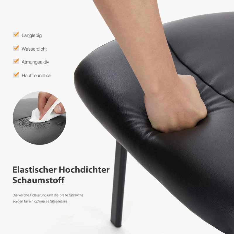 axisgo - Sweetcrispy Besucherstühle, Konferenz-Empfangsstühle, Bequeme Arbeitsstühle, Bürostühle mit hochwertiger Halbpolsterung und Kunstlederbezug, Wartezimmerstuhl mit Armlehnen, gepolstert, 1er-Set