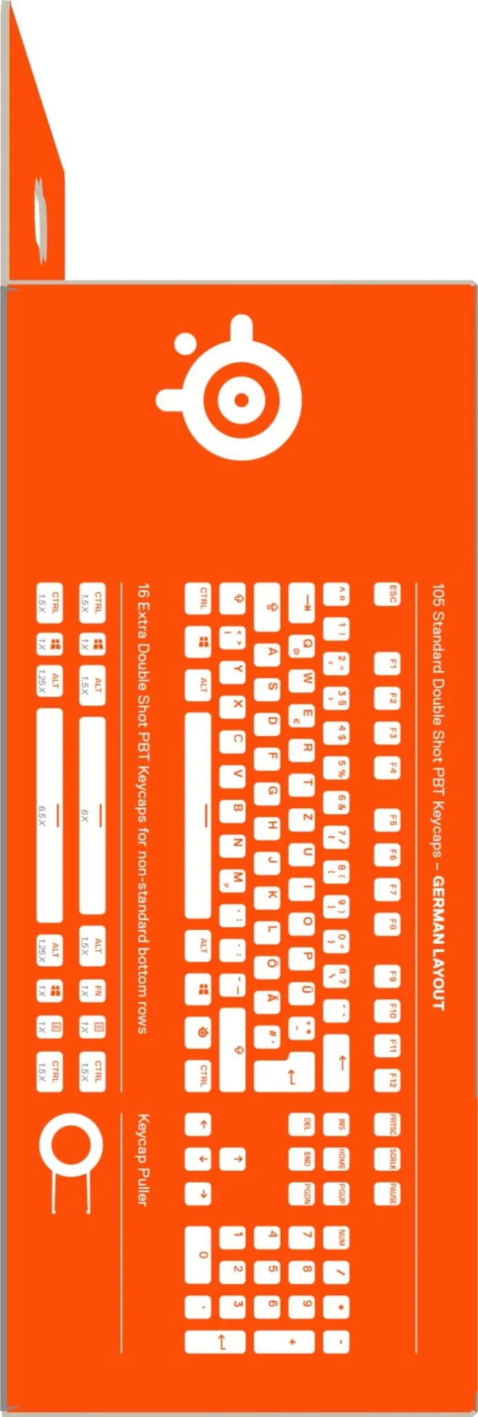 axisgo - SteelSeries PrismCaps – Double-Shot-Tastenset mit „Pudding“-Optik – Kompatibilität mit allen gängigen mechanischen Tastaturen – MX-Stößel – Schwarz (Deutsches Tastaturlayout)