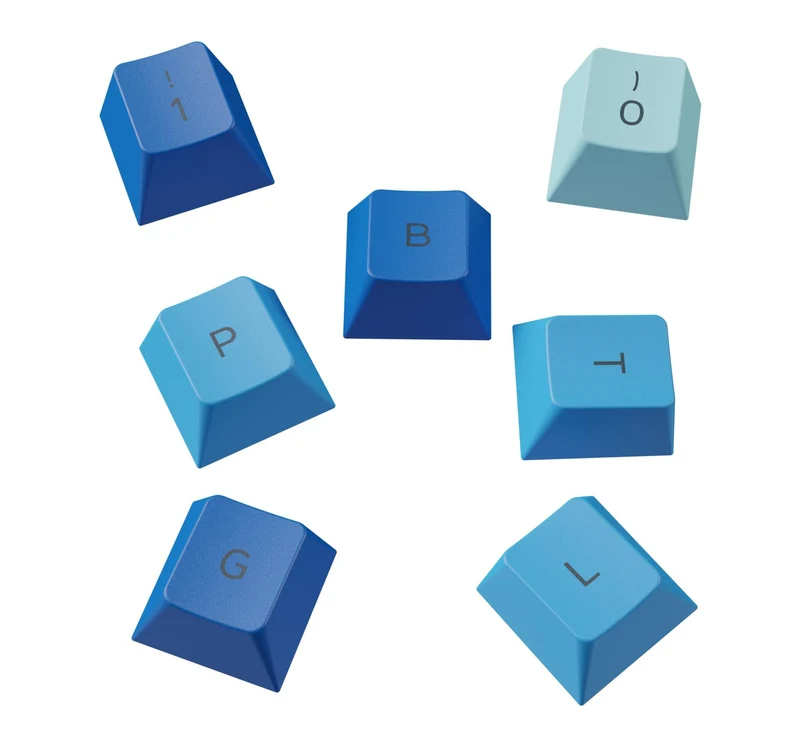 axisgo - Glorious Gaming 115x GPBT-Keycaps - Cherry-Profil, äußerst widerstandsfähiger PBT-Kunststoff, optisch EIN Blickfang, überragende Akustik, Originalschrift, Deutsch Layout - Ocean