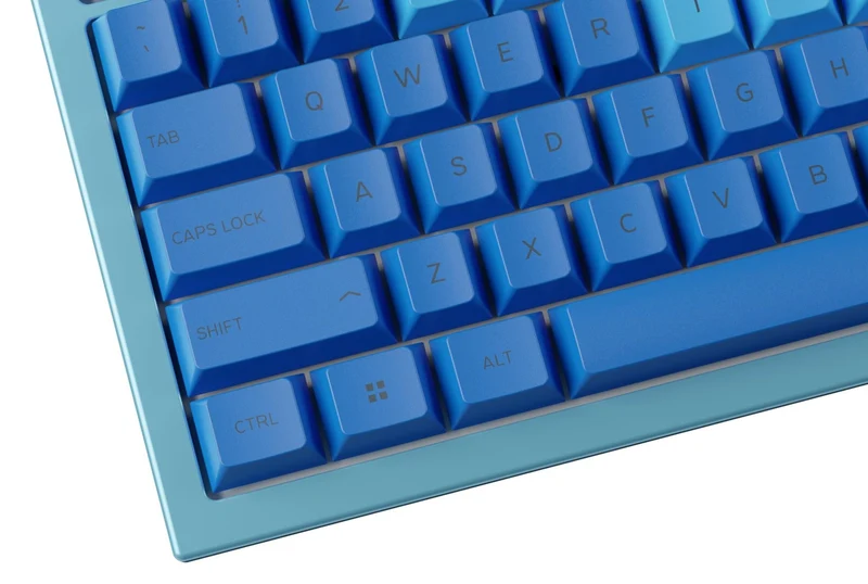 axisgo - Glorious Gaming 115x GPBT-Keycaps - Cherry-Profil, äußerst widerstandsfähiger PBT-Kunststoff, optisch EIN Blickfang, überragende Akustik, Originalschrift, Deutsch Layout - Ocean