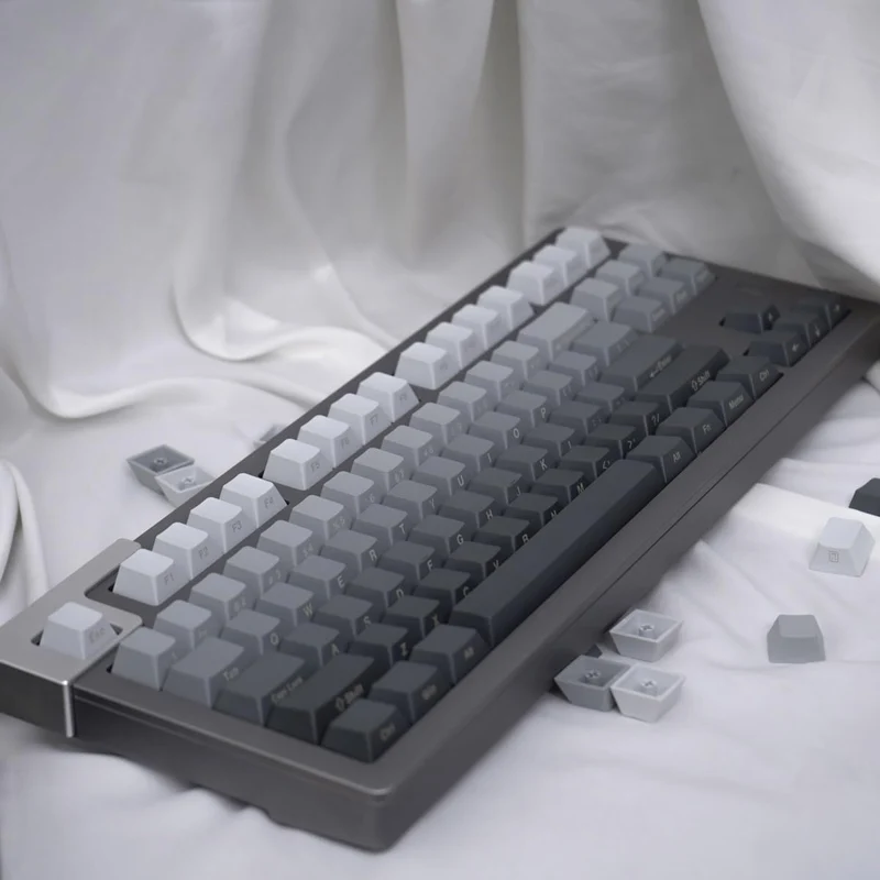 axisgo - 125 Tasten Gradient Grau Keycaps PBT Dye Sub Cherry Profil Tastenkappen Set Fit für Cherry Mx Schalter Mechanische Tastatur