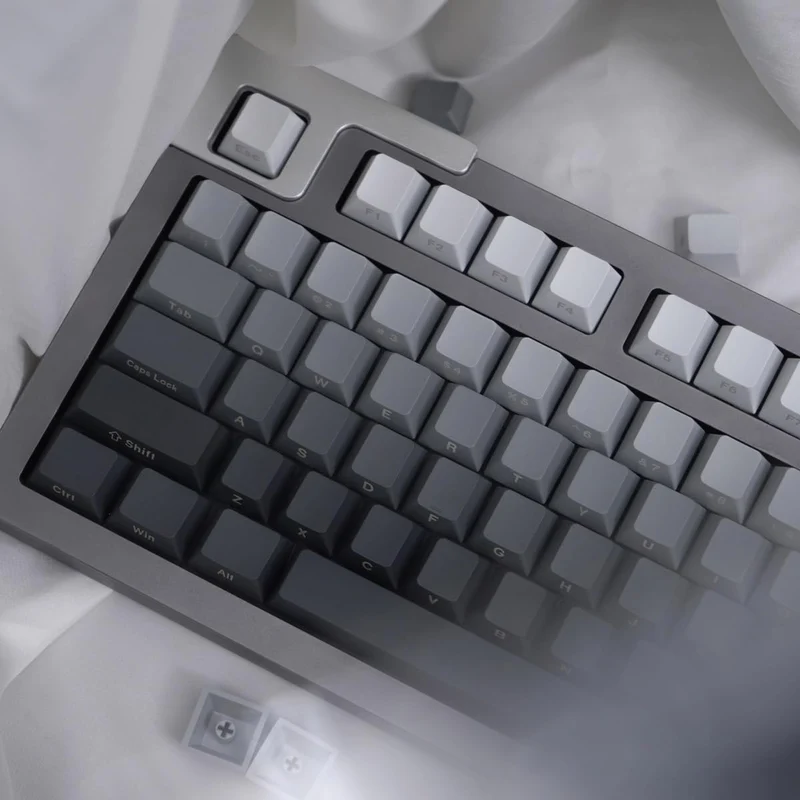 axisgo - 125 Tasten Gradient Grau Keycaps PBT Dye Sub Cherry Profil Tastenkappen Set Fit für Cherry Mx Schalter Mechanische Tastatur