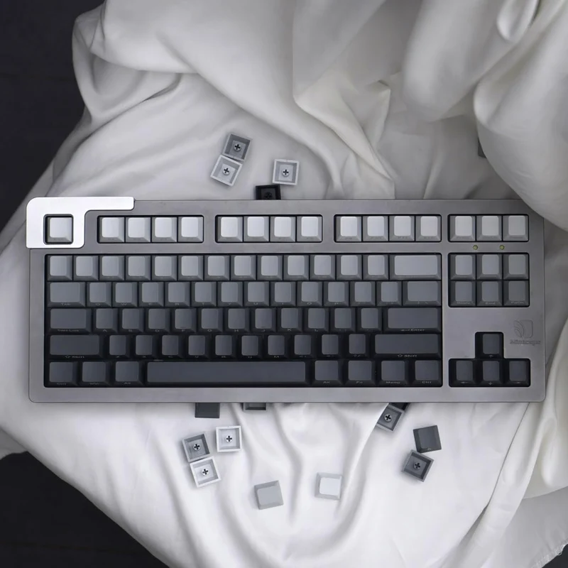 axisgo - 125 Tasten Gradient Grau Keycaps PBT Dye Sub Cherry Profil Tastenkappen Set Fit für Cherry Mx Schalter Mechanische Tastatur