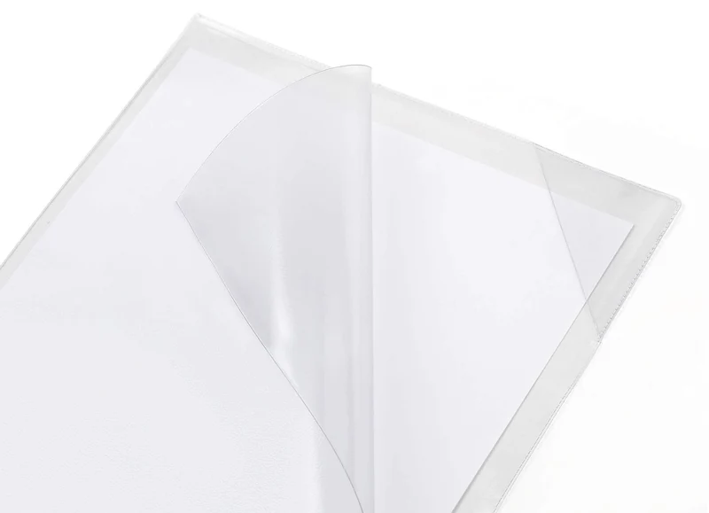 axisgo - Djois, 194773 - Klebetasche, repositionierbar, A4, transparent, 5 Stück, Easy Load Ecke, blendfrei, smarte Präsentation, organisierte Dokumente, Glasoberfläche, Einfache Handhabung