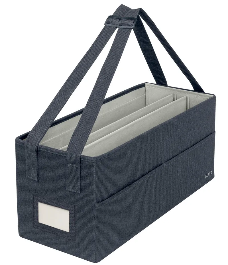 axisgo - Leitz Desk Sharing Arbeitstasche aus Stoff für hybrides und mobiles Arbeiten, Faltbare Laptop-Tasche & Aufbewahrungstasche für Büro & Laptop-Zubehör, Hot Desking Bag mit Tragegriffen, Grau, 64440089