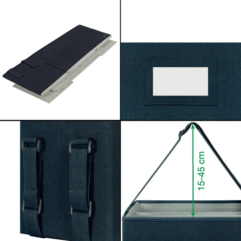 axisgo - Leitz Desk Sharing Arbeitstasche aus Stoff für hybrides und mobiles Arbeiten, Faltbare Laptop-Tasche & Aufbewahrungstasche für Büro & Laptop-Zubehör, Hot Desking Bag mit Tragegriffen, Grau, 64440089