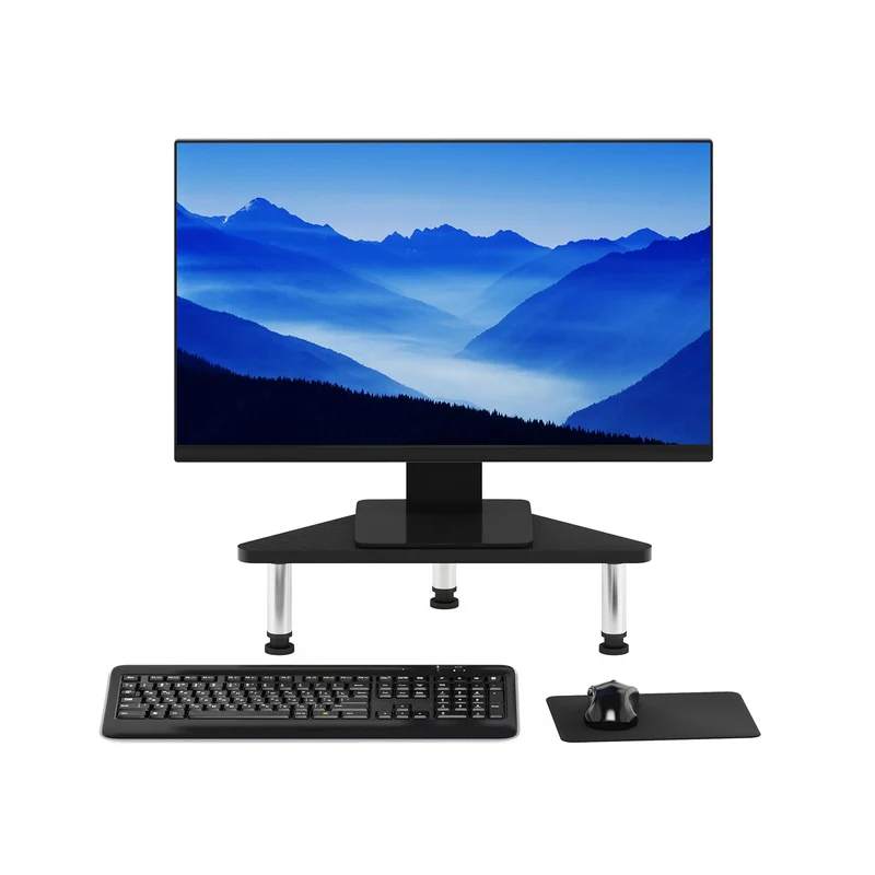 axisgo - Furinno Turn-n-Tube Eckmonitor Riser Ständer, Americano, Edelstahlrohre, 49.8 (Breite) x 11.7 (Höhe) x 26.9 (Tiefe) cm