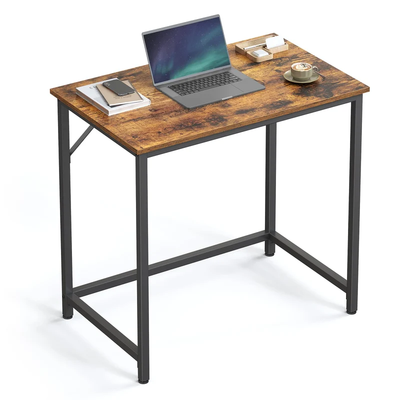 axisgo - VASAGLE Tisch, Computertisch, Bürotisch, 80 x 50 x 76 cm, für Arbeitszimmer, Schlafzimmer, Wohnzimmer, vintagebraun-tintenschwarz LWD038B01V1