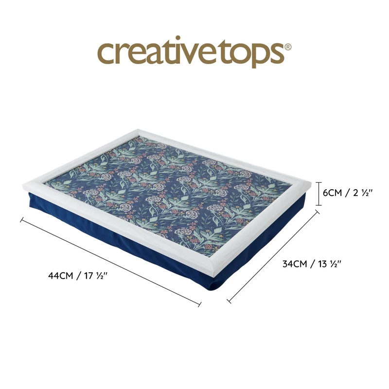 axisgo - Creative Tops Floral Print Lap Tablett mit Kissen, Sitzsack gepolstert, tragbarer Lap Desk, Schreibtisch Laptop Tablett 44cm x 34cm x 6cm