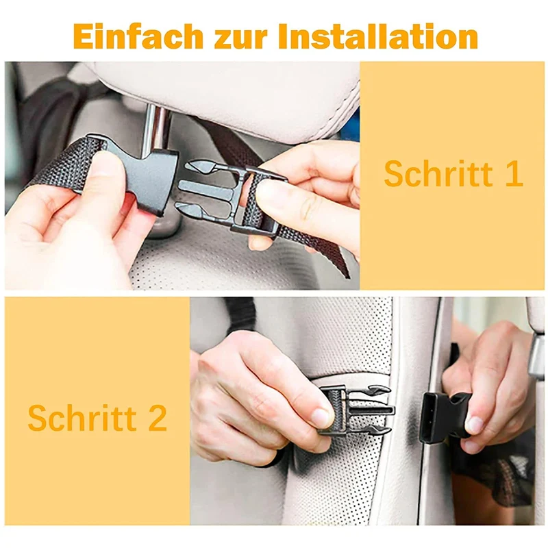 axisgo - BillyBath 1 Stück Rückenlehnenschutz Auto Kinder mit 10 Zoll iPad/Tablet-Tasche, 600D Oxford Stoff Wasserdicht Autositz Rücksitz Organizer Autositzschoner Rückenlehne, Schwarz