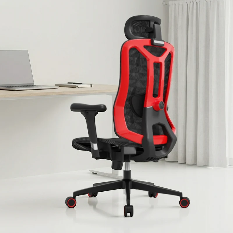 Ergonomic Mesh Office Chair, High Back Desk Chair with 3D Armrests, 3D Lumbar Support & Adjustable Headrest, Home Office Chair with Tilt Function, Swivel Computer Chair