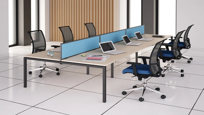 Tischtrennwand Nova fabric with metal frame