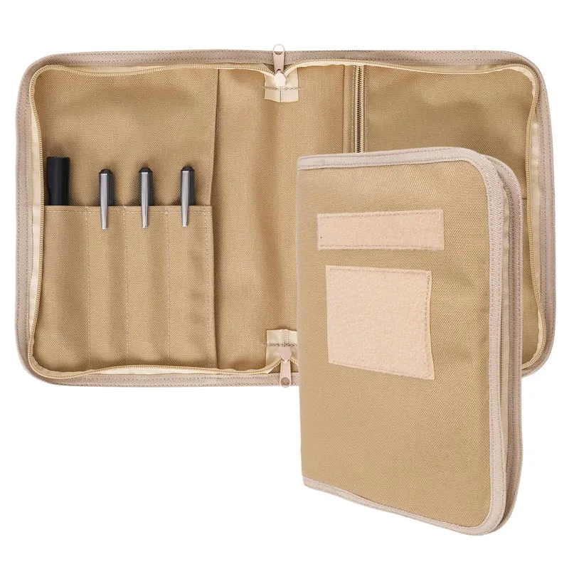 axisgo - VEPKOIT Taktische Notizbuchhülle mit Reißverschluss für Ordner, OCP Binder Planer Tactical Portfolio Organizer und A5 Notebook Binder Cover, 7" x 9" wetterfeste Notebook-Abdeckung - Coyote