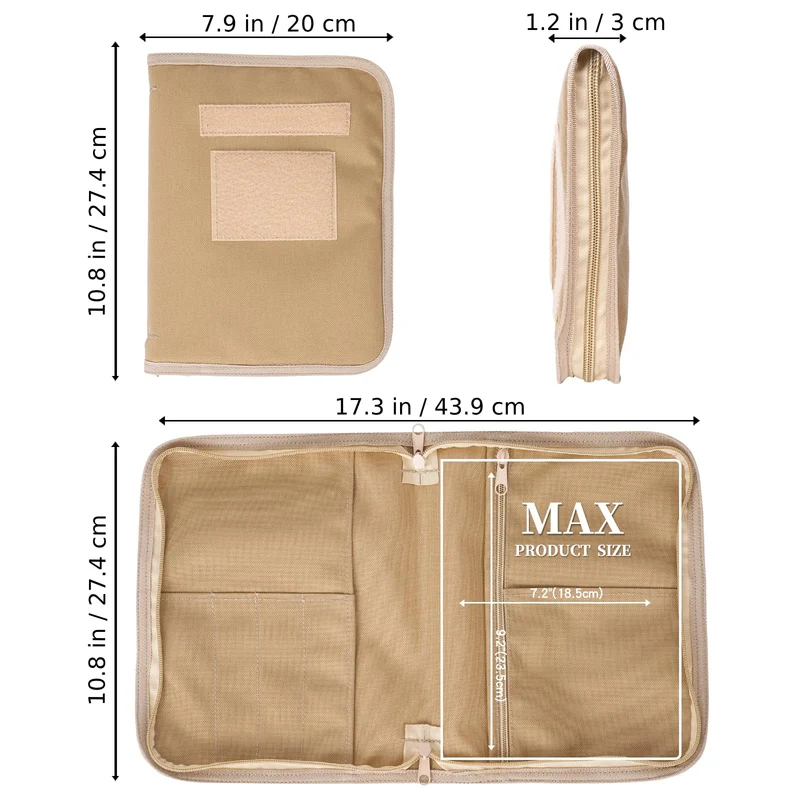 axisgo - VEPKOIT Taktische Notizbuchhülle mit Reißverschluss für Ordner, OCP Binder Planer Tactical Portfolio Organizer und A5 Notebook Binder Cover, 7" x 9" wetterfeste Notebook-Abdeckung - Coyote