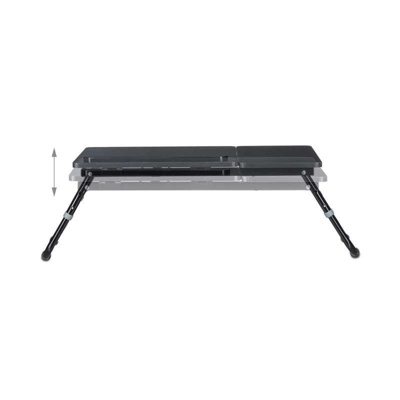 axisgo - Relaxdays Laptoptisch, Lapschreibtisch, Betttisch, Betttablett, Notebooktisch, Beistelltisch, Laptop WTH 75 cm x 35 cm x 40 cm, Holz, schwarz, mit Leseklappe, höhenverstellbar, zusammenklappbar